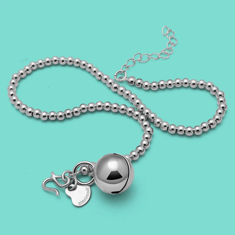 Summer Charm Accessories Women's 925 Sterling Silver Anklet Beads Bell