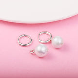 Baroque Pearl Hoop Earrings Freshwater Cultured 925 Silver Summer Collection