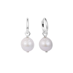 Baroque Pearl Hoop Earrings Freshwater Cultured 925 Silver Summer Collection