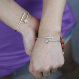 Adjustable Open CZ Shooting Star Bangle Bracelet