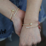Adjustable Open CZ Shooting Star Bangle Bracelet