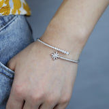 Open CZ Shooting Star Bangle Bracelet For Women
