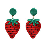 Summer Ethnic Rice Beads Fruits Earrings Watermelon Cherry Orange