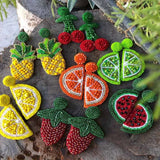 Summer Ethnic Rice Beads Fruits Earrings Watermelon Cherry Orange