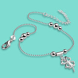 Sterling Silver Anklet Clover Pendant Ankle Bracelet