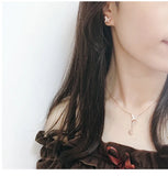 Summer Hot Women Necklace Austrian Crystals Rose Butterfly Sweet
