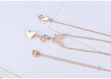 Summer Hot Women Necklace Austrian Crystals Rose Butterfly Sweet