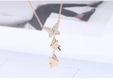 Summer Hot Women Necklace Austrian Crystals Rose Butterfly Sweet