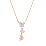 Summer Hot Women Necklace Austrian Crystals Rose Butterfly Sweet