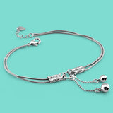 925 Silver Anklet Women Bell Bracelet Beach Accessories