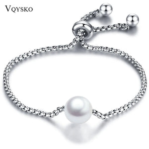 Pearl Chain Bracelet For Women Adjustable Love Engagement Jewelry