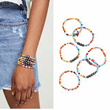 Bohemian Red Resin Beads Bracelet 6 in 1 for Women
