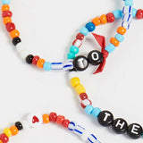 Bohemian Red Resin Beads Bracelet 6 in 1 for Women