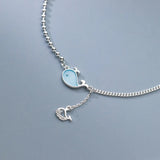 925 Silver Whale Anklet for Feet in Korea Leg Chain Beach Accessory
