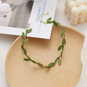 Summer Beaded Flower Green Lace Choker Necklace