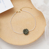 Summer Beaded Flower Green Lace Choker Necklace