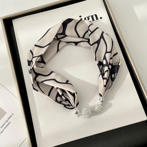 Summer Magnetic Buckle Neck Scarf Wristband Hair Band