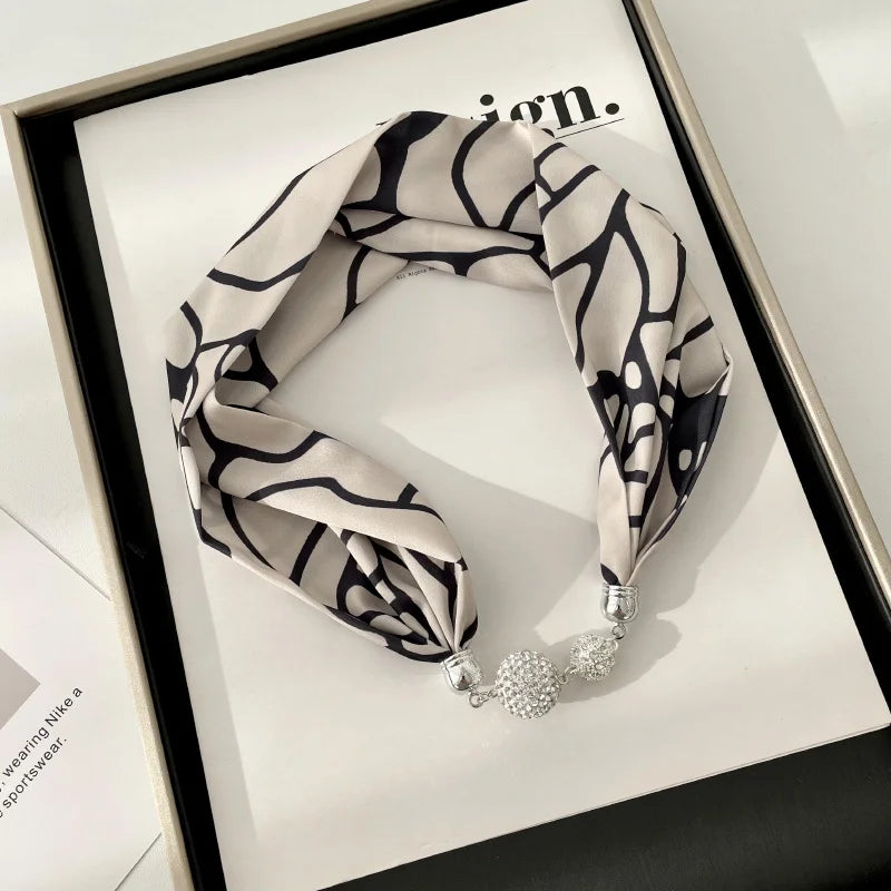 Summer Magnetic Buckle Neck Scarf Wristband Hair Band