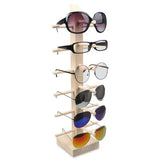 Wood Sun Glasses Eyeglasses Display Stand Holder Rack Natural Material