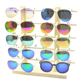 Wood Sun Glasses Eyeglasses Display Stand Holder Rack Natural Material