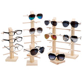 Wood Sun Glasses Eyeglasses Display Stand Holder Rack Natural Material