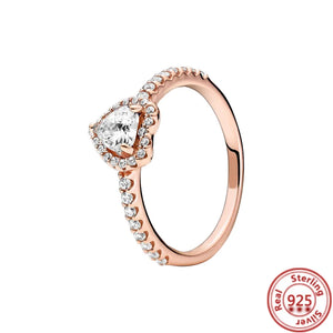 Celestial Rings Set 925 Sterling Silver CZ Wishbone Charm Women