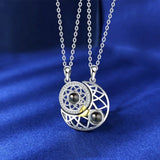 Sun and Moon Necklace Couples Photo Projection Pendant Xmas Jewelry Gift