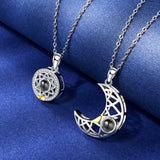 Sun and Moon Necklace Couples Photo Projection Pendant Xmas Jewelry Gift