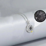 Sun and Moon Necklace Couples Photo Projection Pendant Xmas Jewelry Gift