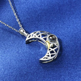 Sun and Moon Necklace Couples Photo Projection Pendant Xmas Jewelry Gift
