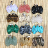 Mixed Natural Opal Stone Bat Pendants Charms for Jewelry Making