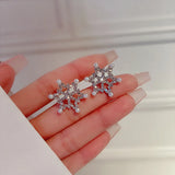 Snowflake Tassel Earrings Long Style Thin Face Exaggerated High-end
