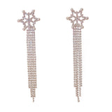 Snowflake Tassel Earrings Long Style Thin Face Exaggerated High-end