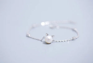 Cute Cat Round Bead Bracelet For Girl Women Charm kitten Bracelets