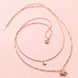 S925 Silver Butterfly Necklace Double-layer Clavicle Chain Romantic Gift