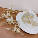 High Metal Hair Accessories Rhinestone Pearl Hair Clip Claws