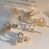 High Metal Hair Accessories Rhinestone Pearl Hair Clip Claws