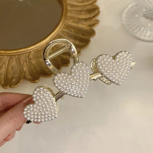High Metal Hair Accessories Rhinestone Pearl Hair Clip Claws