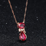 Cat Style Gem Treasure Necklace Women Jewelry