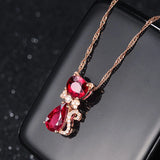 Cat Style Gem Treasure Necklace Women Jewelry