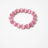 Lovely Pink Stone Beads Cats Eye Opal Bracelet for Women
