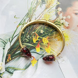 Red Resin Strawberry Pearl Small Basket Bee Gem Bracelet