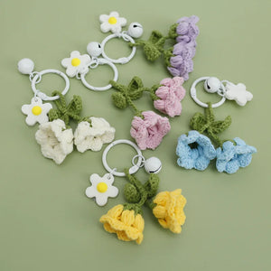 Wool Woven Lily of The Valley Key Chain Backpack Bag Pendant Hand Hook