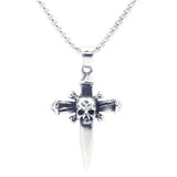 Sword Skull Pendant 316L Stainless Steel Mens Pendant