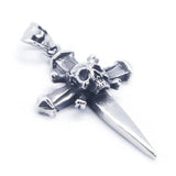 Sword Skull Pendant 316L Stainless Steel Mens Pendant