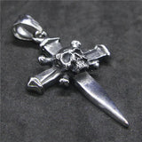 Sword Skull Pendant 316L Stainless Steel Mens Pendant