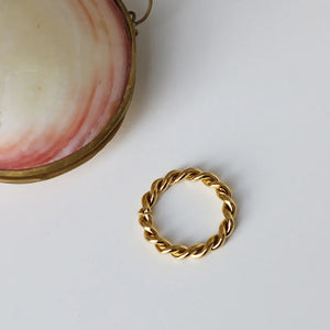 Bold Twisted Rope Chain Stainless Steel Rings For Women