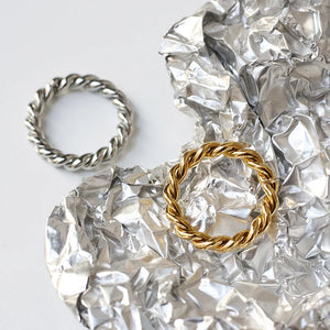 Bold Twisted Rope Chain Stainless Steel Rings For Women