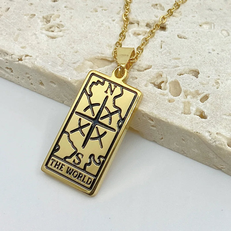 Tarot Titanium Steel Pendant Necklace Couple