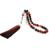 Natural Agates Stone Tassel Prayer Beads Islamic Muslim Rosary Gift